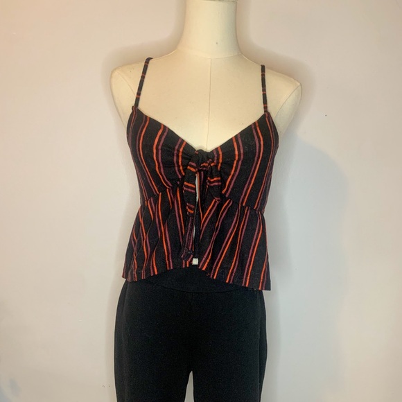 Topshop Striped Open Front Camisole - Picture 1 of 3